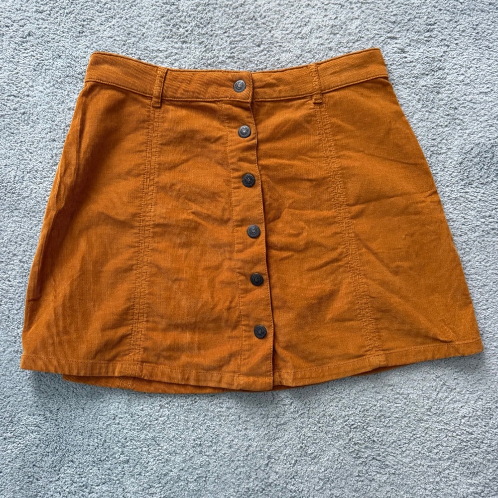 American Eagle Mustard Yellow Corduroy Mini Skirt, Size 8